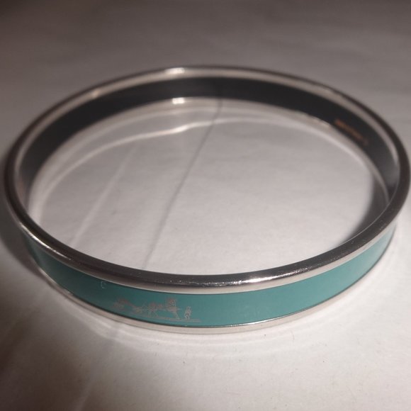 HERMÈS Caleche Narrow Enamel Bracelet Blue - Picture 4 of 11